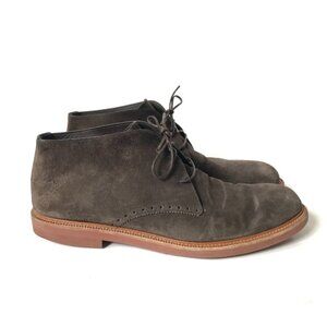 Ermeneglido Zegna Suede Chukka Boots Mens 12 EU 13 US Brown Lace Up Cortina Shoe